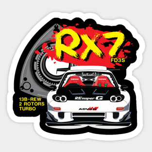 Mazda RX7 Rotary Racing Tee Sticker